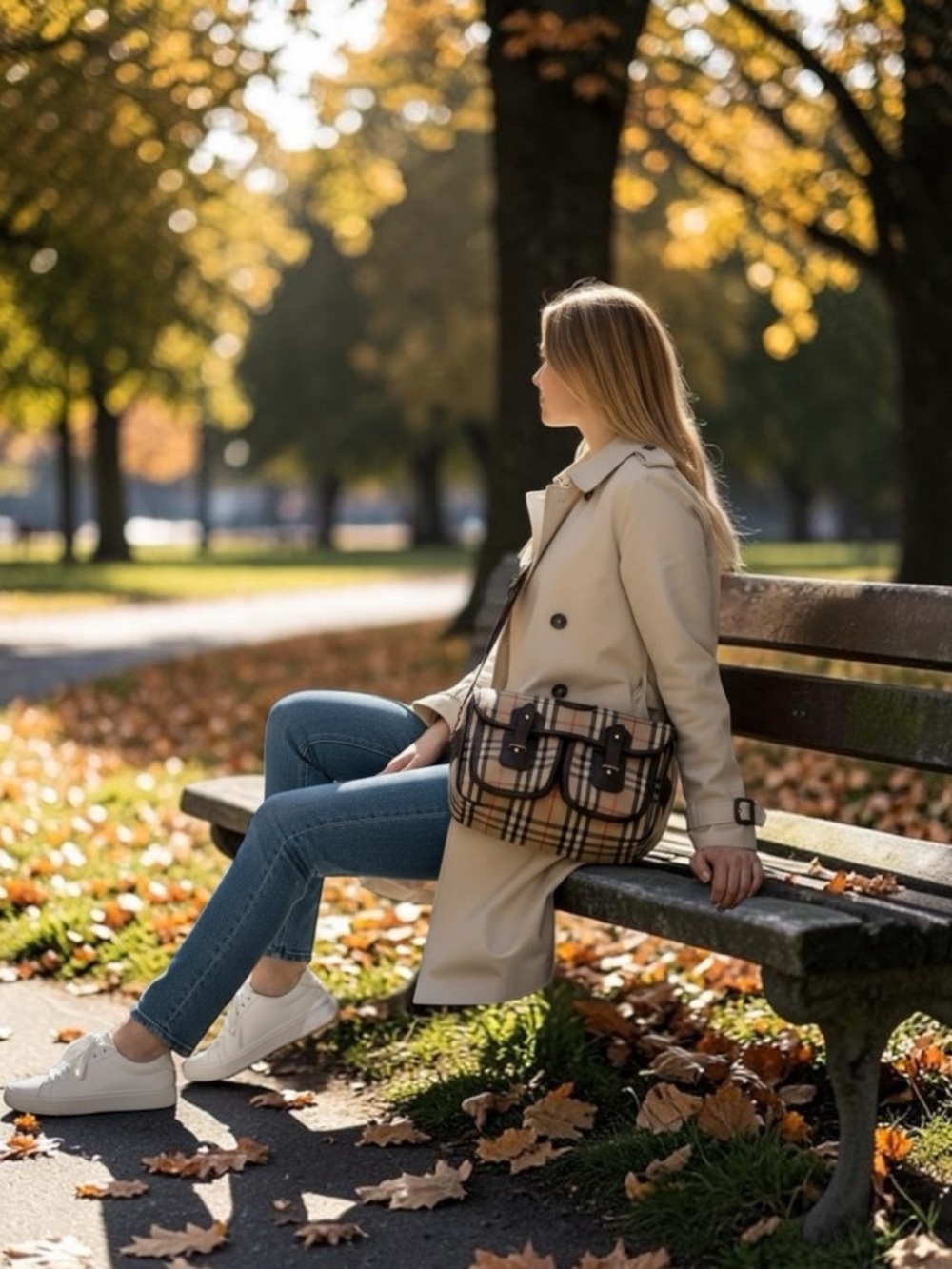 Burberry Vintage Haymarket Check Crossbody Bag 👜 Canvas & Leather | Nova Check - Picture 7 of 15